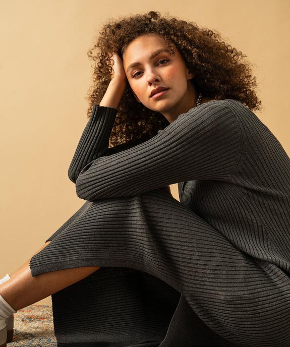 Robe pull longue coupe ajustée femme vue2 - GEMO 4G FEMME - GEMO