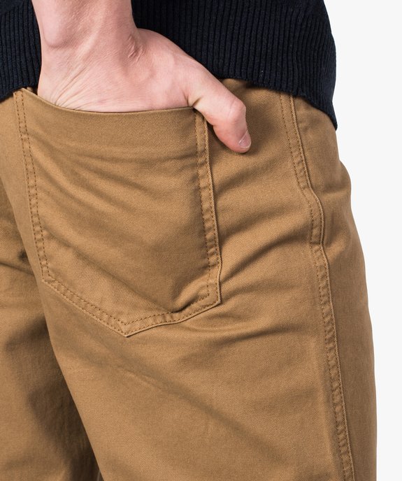 Pantalon homme 5 poches coupe regular en toile unie vue2 - GEMO (HOMME) - GEMO