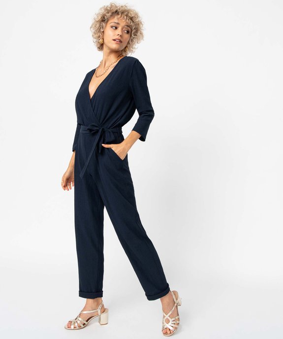 Combinaison pantalon femme avec haut cache-coeur  vue1 - GEMO(FEMME PAP) - GEMO