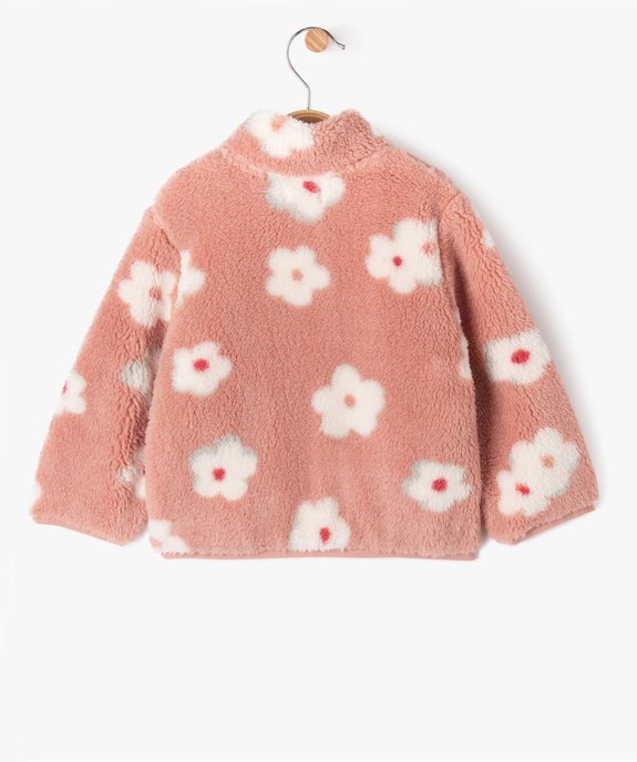 Sweat zippé imprimé en maille sherpa bébé fille vue4 - GEMO(BEBE DEBT) - GEMO