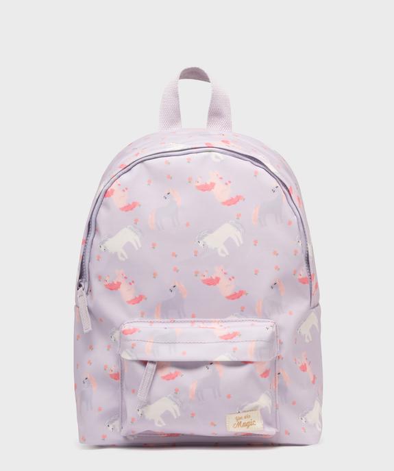 Sac à dos en toile à motifs licornes fille  vue1 - GEMO (ENFANT) - GEMO