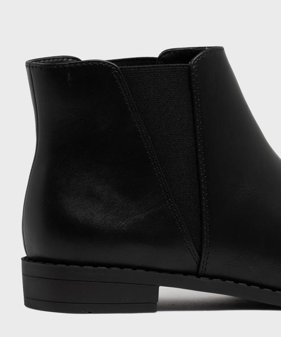 Bottines femme unies à talon plat style Chelsea   vue13 - VALENTINA BALDA - GEMO