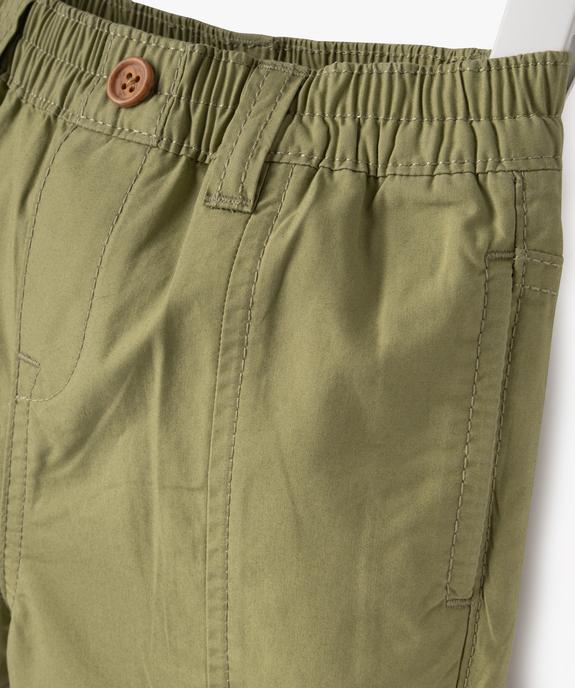 Short en toile de coton avec ceinture élastique bébé garçon vue2 - GEMO 4G BEBE - GEMO