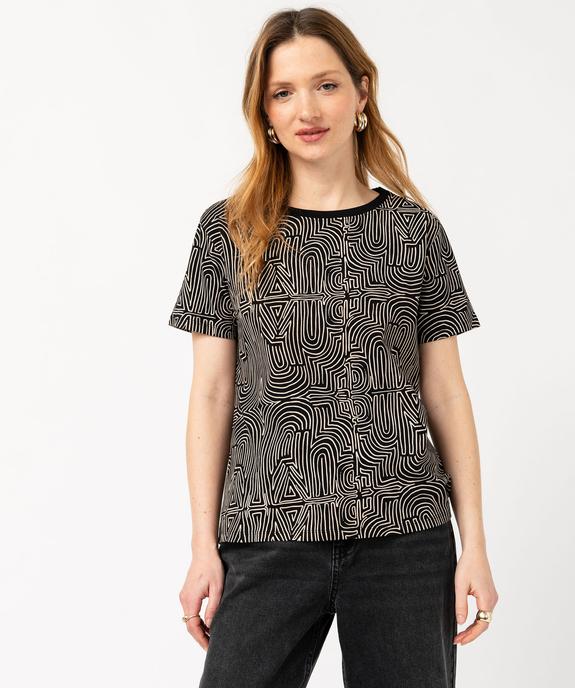 Tee-shirt manches courtes imprimé graphique femme vue2 - GEMO 4G FEMME - GEMO