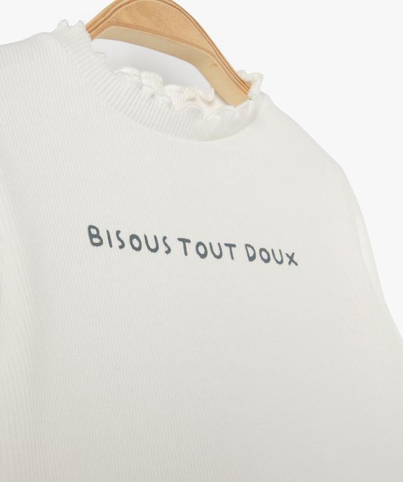 Tee-shirt bébé fille manches longues à côtes vue2 - GEMO(BEBE DEBT) - GEMO