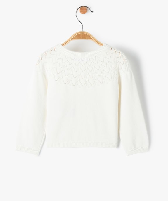 Gilet bébé fille en maille fantaisie vue3 - GEMO(BEBE DEBT) - GEMO
