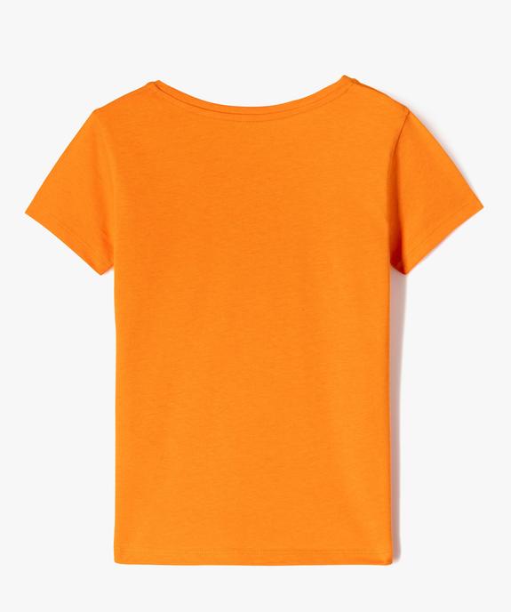Tee-shirt à manches courtes uni fille vue3 - GEMO 4G FILLE - GEMO