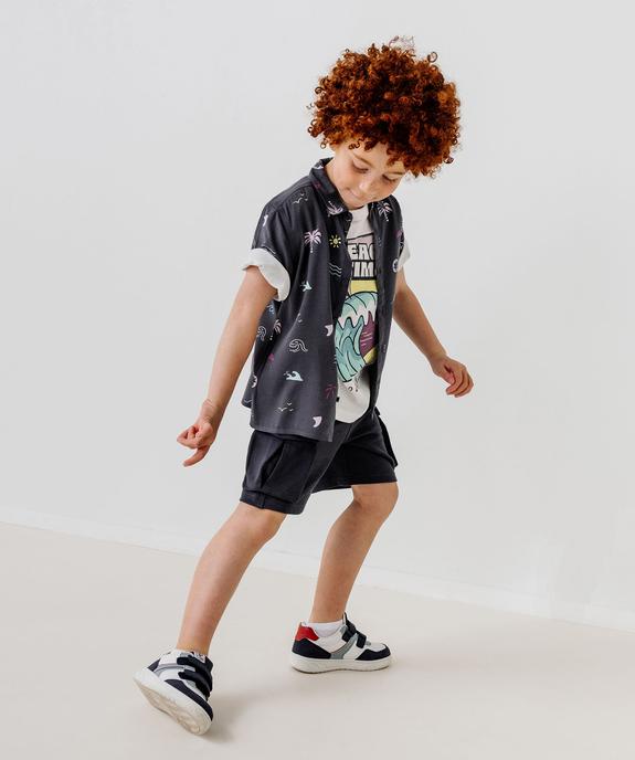 Chemise manches courtes à motifs estivaux garçon vue6 - GEMO 4G GARCON - GEMO