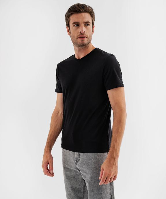 Tee-shirt à manches courtes et col V homme vue1 - GEMO 4G HOMME - GEMO