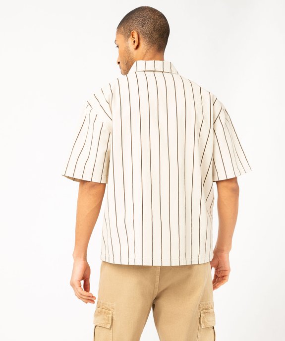 Chemise à manches courtes avec fermeture zippée homme vue3 - GEMO 4G HOMME - GEMO