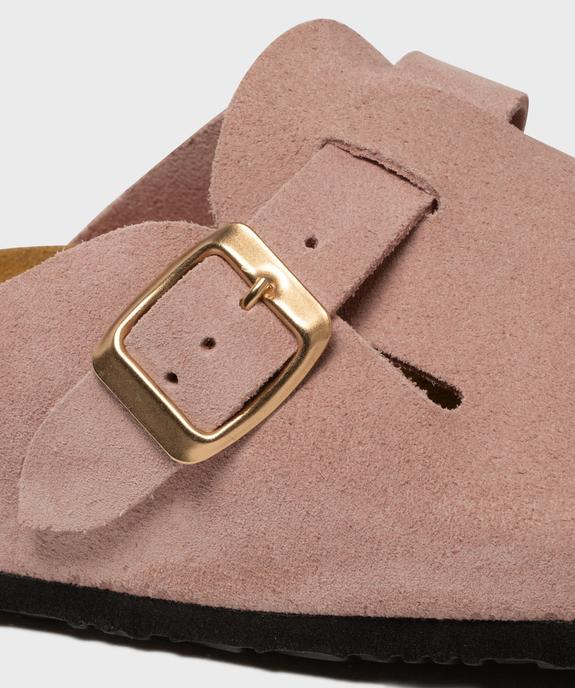 Sabots en cuir suédé avec semelle intérieure anatomique femme vue6 - TANEO GEMO FOR GOOD - GEMO