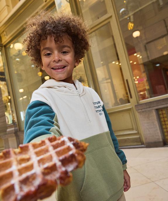 Sweat à capuche tricolore garçon vue1 - GEMO 4G GARCON - GEMO