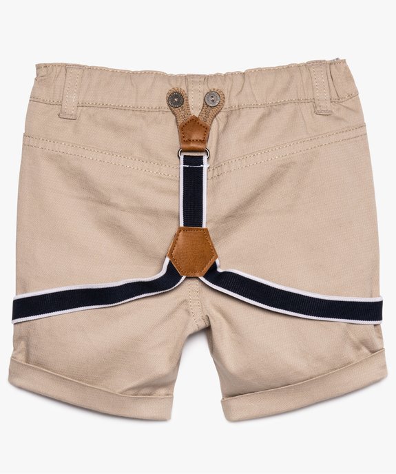 Short bébé garçon en coton stretch avec bretelles amovibles vue2 - GEMO(BEBE DEBT) - GEMO