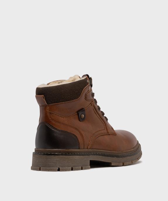 Boots fourrées à lacets, zip et épaisse semelle crantée homme vue5 - MARIO BALDANO - GEMO