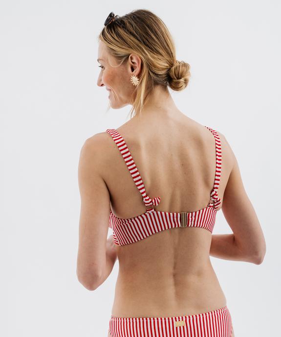 Haut de maillot de bain rayé forme triangle avec bretelles multi-positions femme - LuluCastagnette vue2 - LULUCASTAGNETTE - GEMO