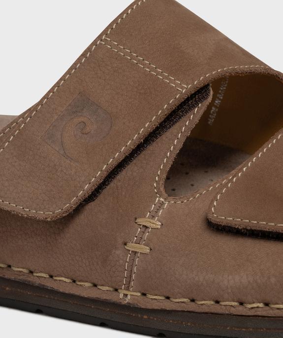 Sandales à scratch dessus cuir homme - Pierre Cardin vue6 - PIERRE CARDIN D - GEMO