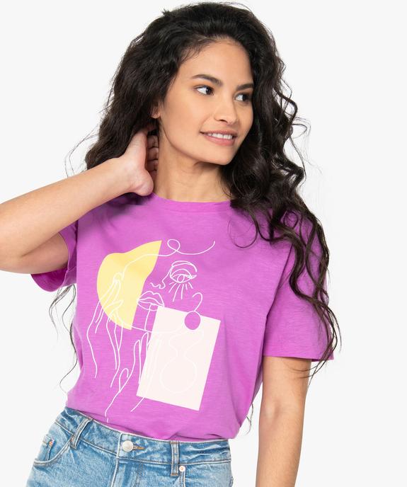 Tee-shirt femme oversize imprimé vue2 - GEMO(FEMME PAP) - GEMO