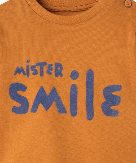 Tee-shirt imprimé à manches longues en coton bébé garçon vue2 - GEMO(BEBE DEBT) - GEMO