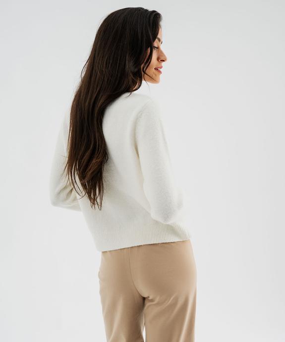 Pull col V en maille douillette femme vue3 - GEMO(FEMME PAP) - GEMO