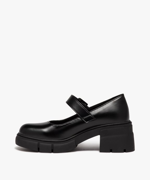 Ballerines fille unies à talon large et semelle crantée  vue3 - GEMO (ENFANT) - GEMO