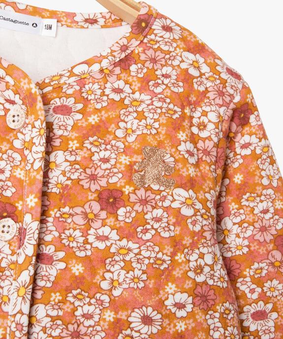 Sweat matelassé boutonné bébé fille - LuluCastagnette vue2 - LULUCASTAGNETTE - GEMO