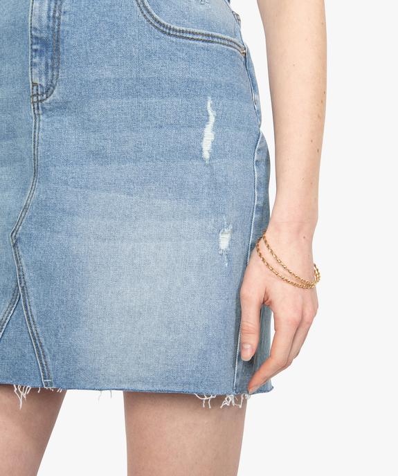 Jupe femme en jean avec marques d’usure vue2 - GEMO(FEMME PAP) - GEMO
