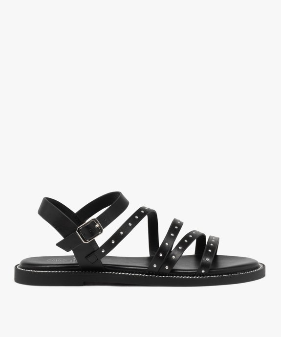 Sandales plates à brides cloutées femme vue1 - GEMO (CASUAL) - GEMO