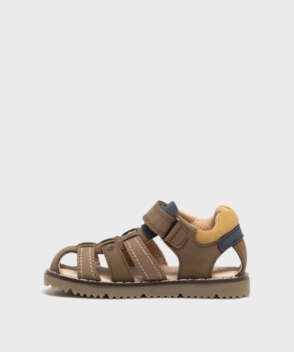 Sandales à scratch avec talon et bout fermés garçon -  Alma vue3 - ALMA - GEMO
