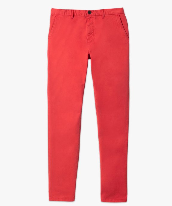 Pantalon chino en coton stretch coupe Slim homme vue4 - GEMO 4G HOMME - GEMO