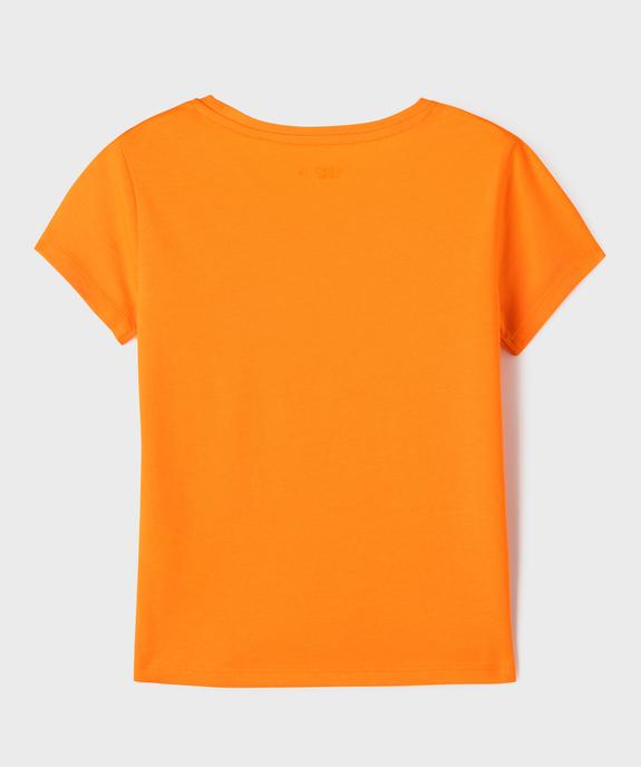 Tee-shirt à manches courtes uni fille vue6 - GEMO 4G FILLE - GEMO