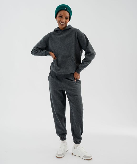 Sweat à capuche en molleton uni femme vue4 - GEMO 4G FEMME - GEMO