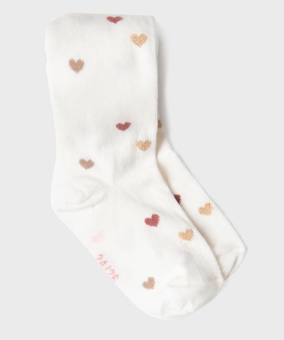 Collant chaud à motifs coeurs bébé fille vue1 - GEMO(BEBE DEBT) - GEMO