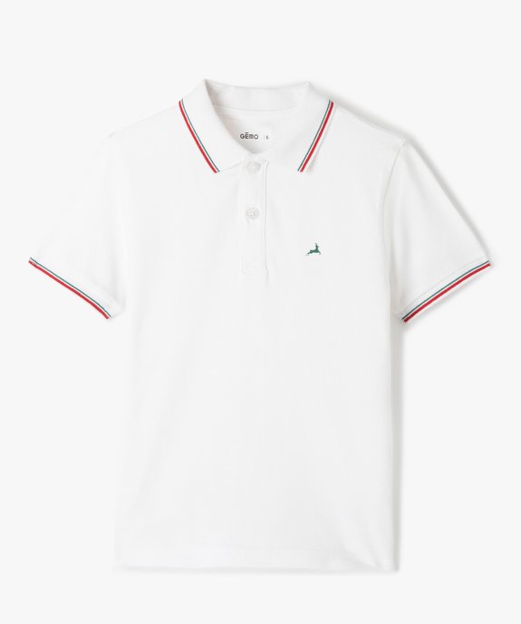 Polo garçon à manches courtes et fines rayures vue1 - GEMO (ENFANT) - GEMO