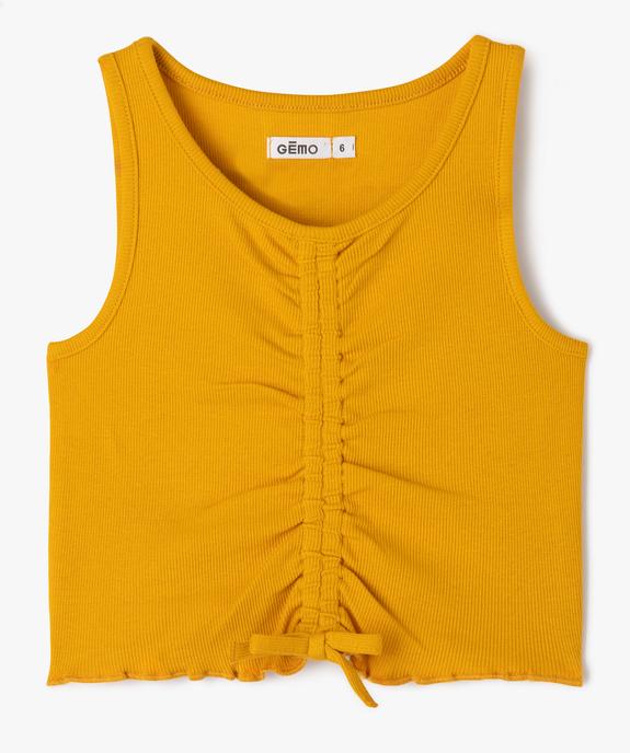 Débardeur en maille côtelée avec fronces fille vue1 - GEMO 4G FILLE - GEMO