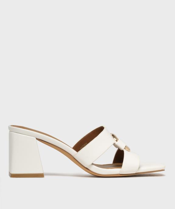 Mules à talon trapèze et bride bijou femme - Follow Me vue1 - FOLLOW ME - GEMO