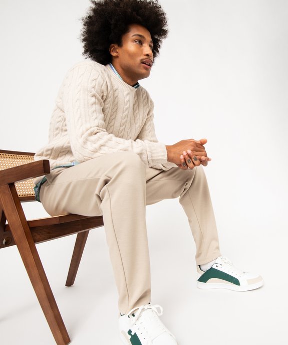 Pantalon en maille sergée casual homme vue1 - GEMO (HOMME) - GEMO