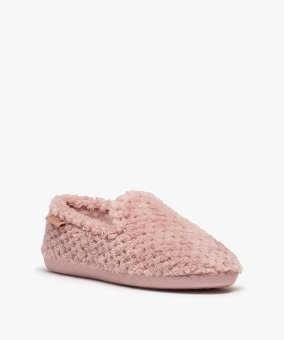 Chaussons femme mules à talon en velours - Isotoner vue2 - ISOTONER - GEMO