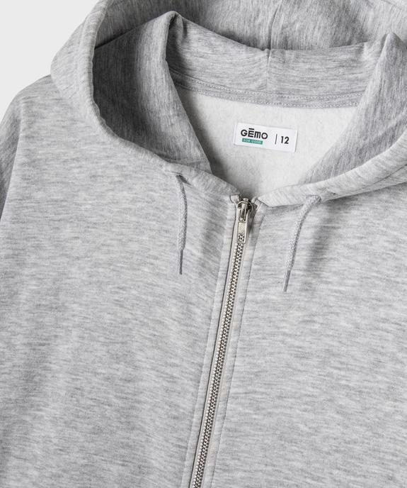 Sweat zippé à capuche fille vue2 - GEMO 4G FILLE - GEMO