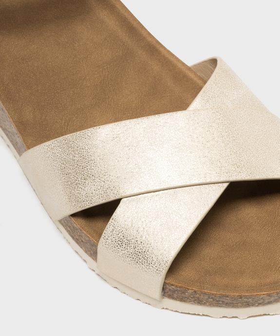 Sandales à talon compensé et larges brides croisées brillantes femme - Valentina Baldano vue6 - VALENTINA BALDA - GEMO