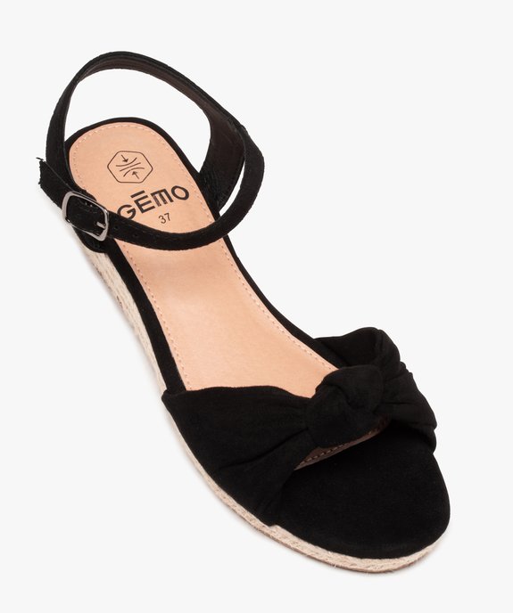 Sandales fille à talon compensé dessus drapé en suédine vue5 - GEMO (ENFANT) - GEMO