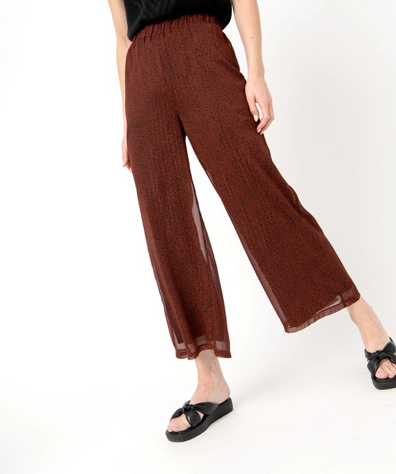 Pantacourt à motifs tachetés et rayures pailletées femme vue1 - GEMO(FEMME PAP) - GEMO