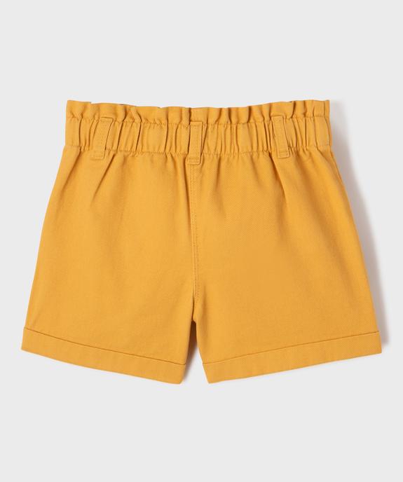Short en toile avec poches brodées fille - LuluCastagnette vue3 - LULU CASTAGNETTE GEMO FOR GOOD - GEMO