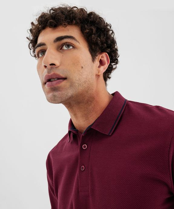 Polo à manches longues en maille fantaisie homme vue2 - GEMO 4G HOMME - GEMO