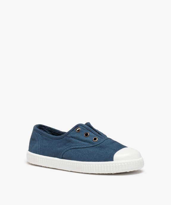 Baskets fille en toile unie et bout renforcé vue2 - GEMO (ENFANT) - GEMO