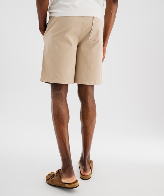 Bermuda en toile de coton avec poches plaquées homme vue3 - GEMO (HOMME) - GEMO