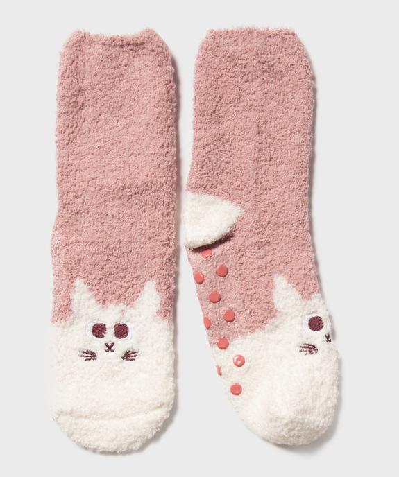 Chaussettes épaisses antidérapantes en maille chenille fille vue1 - GEMO 4G FILLE - GEMO