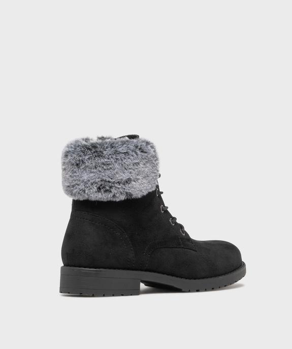 Boots fourrées à lacets, semelle crantée et col fantaisie femme vue5 - VALENTINA BALDA - GEMO