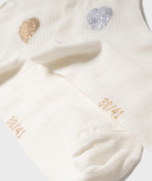 Chaussettes tige courte côtelée à finition roulotté femme (lot de 2) vue2 - GEMO(HOMWR FEM) - GEMO