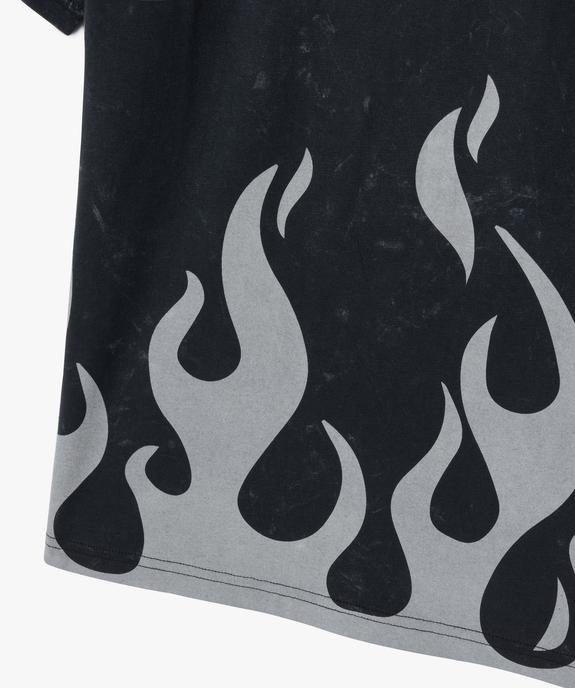 Tee-shirt manches courtes tie-and-dye imprimé flamme garçon vue2 - GEMO (JUNIOR) - GEMO