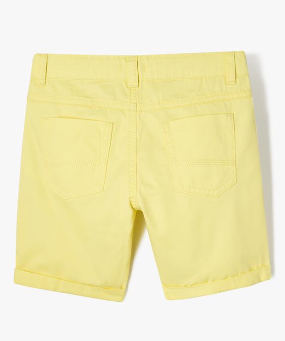 Bermuda en twill avec revers cousus garçon vue3 - GEMO 4G GARCON - GEMO